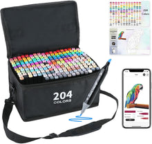 将图片加载到图库查看器,BR 204 Colors Alcohol Markers with Free App, Chisel Tip and Fine Tip, Alcohol-Based Marker for Artists, Art Markers for Painting, Coloring, Sketching and Drawing,Great Gift Idea