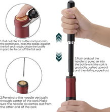 Load image into Gallery viewer, Amazingly Simple Wine Opener with Foil Cutter Gift Set for Wine Lovers | Upgraded Wine Pump Air Pressure Wine Bottle Opener Easy Cork Remover Corkscrew | Wine Bottle Openers