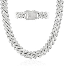 Load image into Gallery viewer, Mens Cuban Link Chain Miami Cuban Necklace 18K Gold Silver Chain Diamond Cut Chains For Men Women 14mm Iced Out Hip Hop Jewelry with Gift Box

