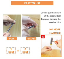 Load image into Gallery viewer, WHLLING 2-Piece Dual Head Nail Setter and Hinge Pin Punch Set, Hammerless 1/32″& 1/16″Spring Nail Set, 5000 PSI Striking Force Door Pin Removal Tool