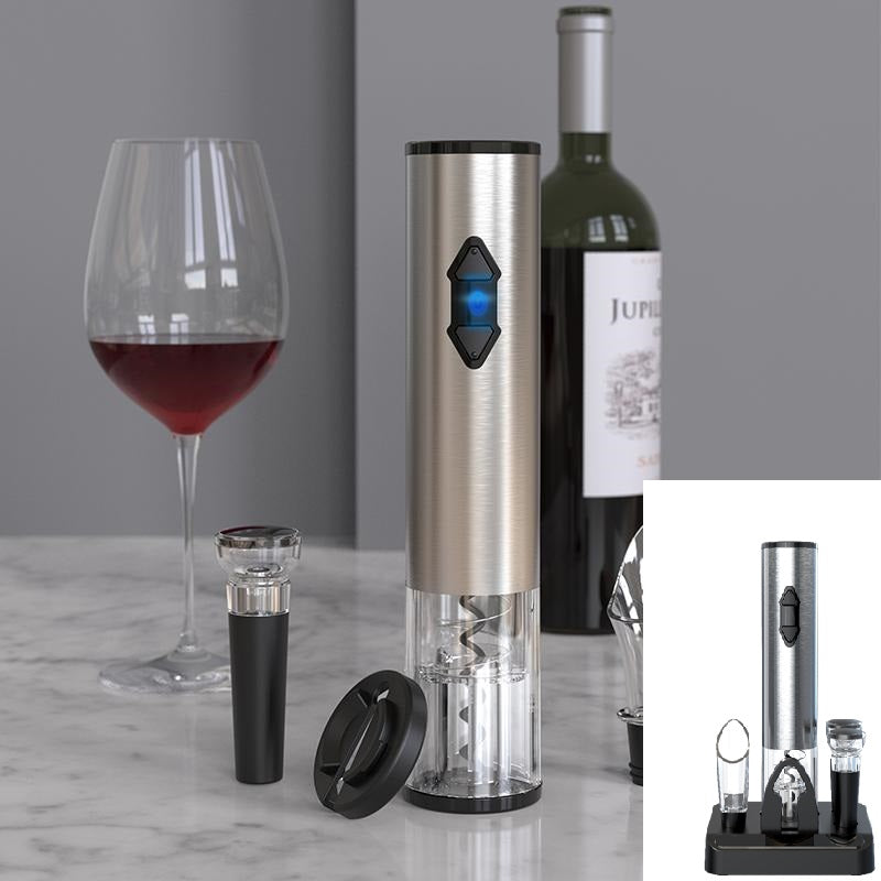 Battery Operated Blue light Wine Opener Gift Set With/Without Base