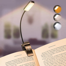 Load image into Gallery viewer, 9 LED Rechargeable Book Light for Reading in Bed - Eye Caring 3 Color Temperatures,Stepless Dimming Brightness,12+Hrs Runtime Small Lightweight Clip On Book Reading Light for Kids,Studying
