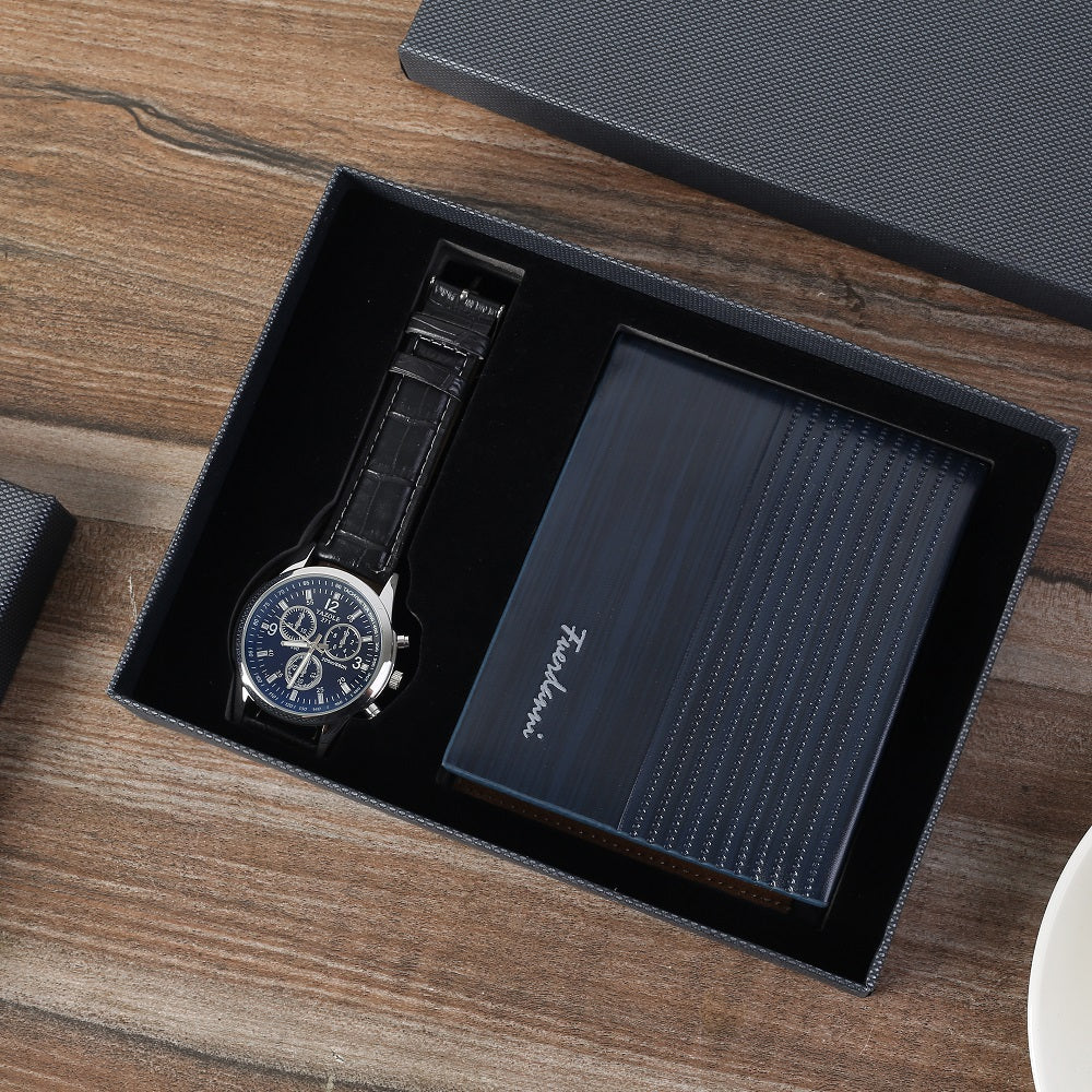 New treading promotional wallet and watch men gifts for father's day Gift set Hot